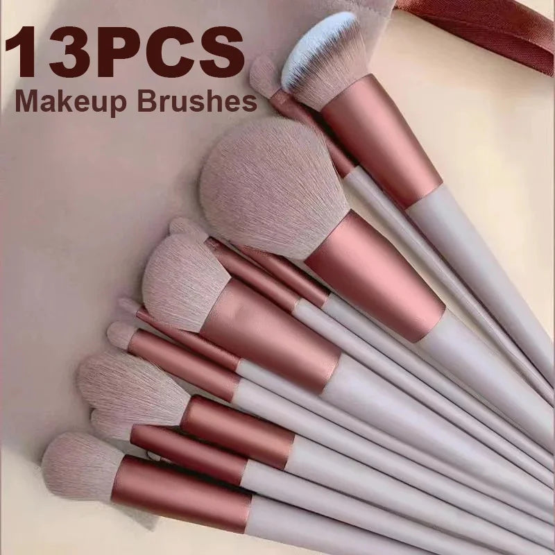 13Pcs Makeup Brush Set Soft Fluffy Cosmetic Foundation Powder Eyeshadow Kabuki Blending Make Up Brush Beauty Tool Makeup