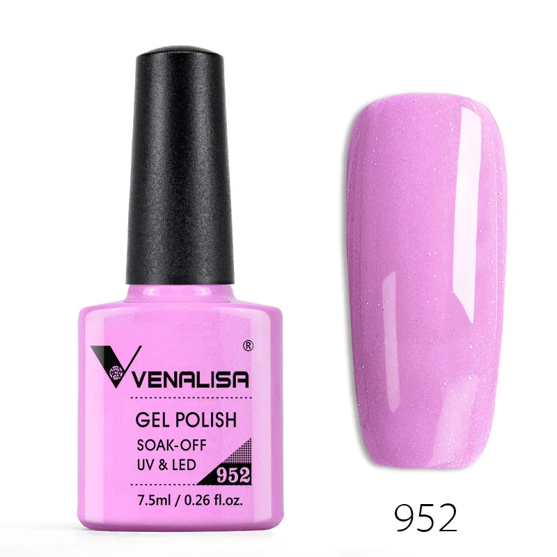 VENALISA Nail Gel Polish Semi Permanent Gellack Nail Art Salon 100 Color Glitter 7.5ml Soak off Organic UV LED Nail Gel Varnish