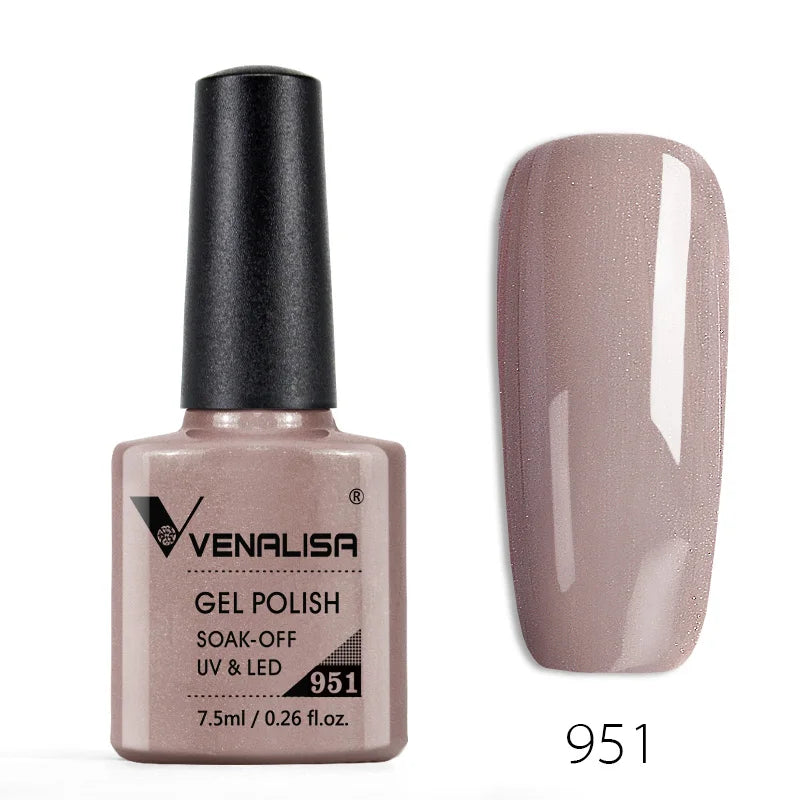 VENALISA Nail Gel Polish Semi Permanent Gellack Nail Art Salon 100 Color Glitter 7.5ml Soak off Organic UV LED Nail Gel Varnish