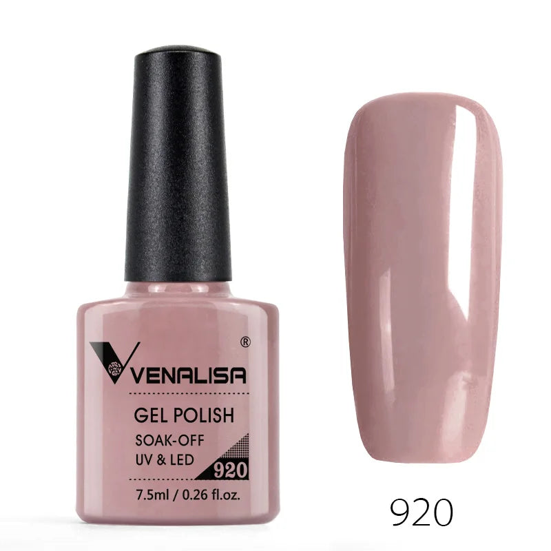 VENALISA Nail Gel Polish Semi Permanent Gellack Nail Art Salon 100 Color Glitter 7.5ml Soak off Organic UV LED Nail Gel Varnish