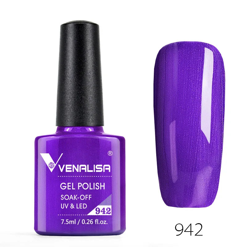 VENALISA Nail Gel Polish Semi Permanent Gellack Nail Art Salon 100 Color Glitter 7.5ml Soak off Organic UV LED Nail Gel Varnish