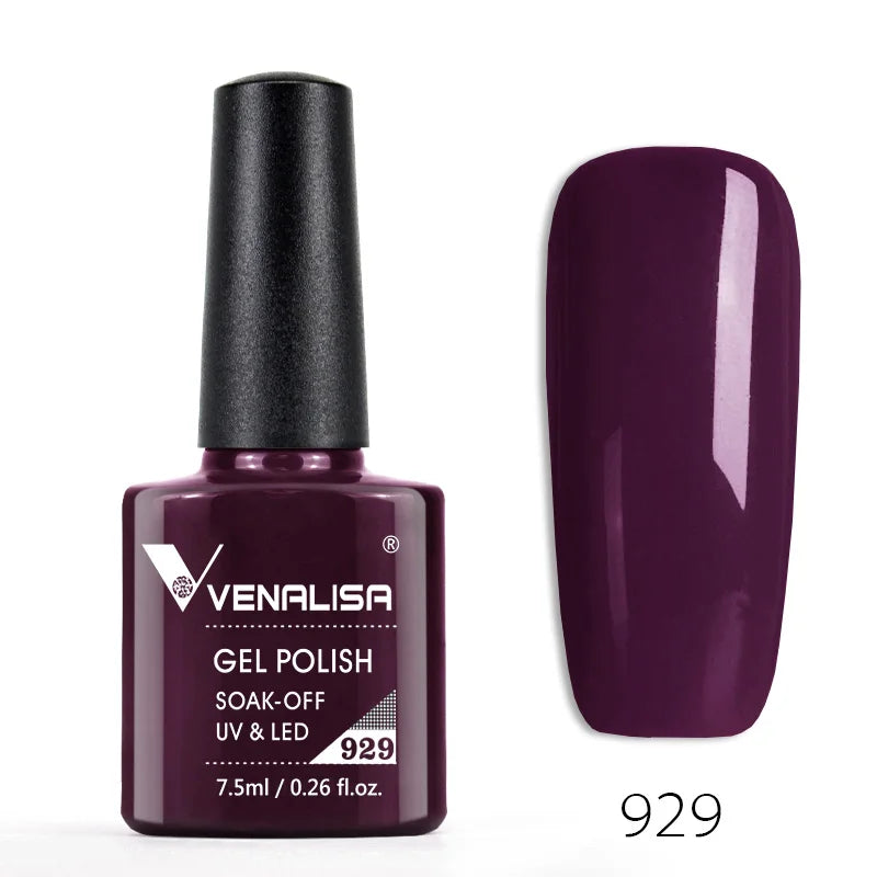 VENALISA Nail Gel Polish Semi Permanent Gellack Nail Art Salon 100 Color Glitter 7.5ml Soak off Organic UV LED Nail Gel Varnish