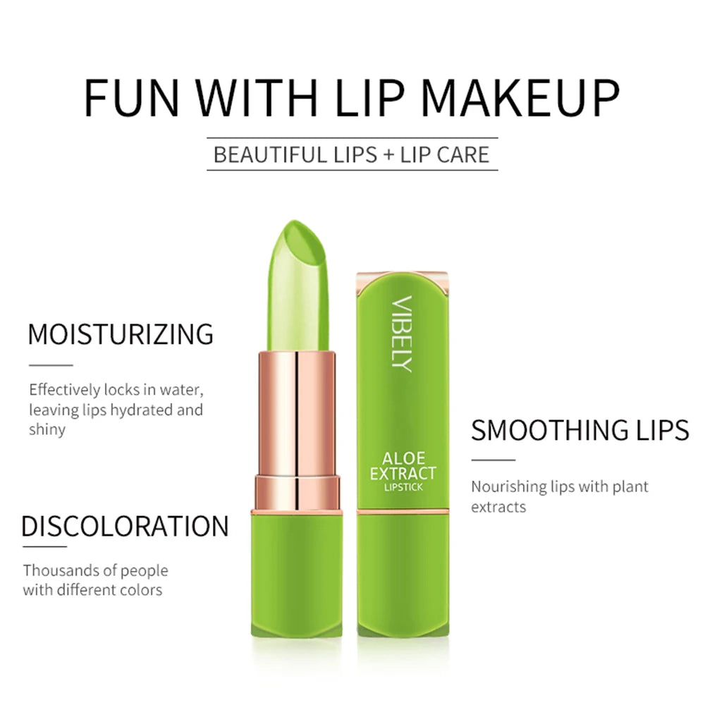 VIBELY New 5 Color Color Mood Changing Lip Balm Natural Aloe Vera Lipstick Long Lasting Moisturizing Makeup Cosmetics for Women