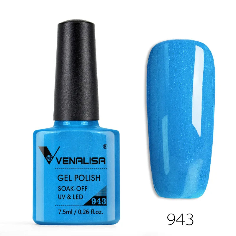 VENALISA Nail Gel Polish Semi Permanent Gellack Nail Art Salon 100 Color Glitter 7.5ml Soak off Organic UV LED Nail Gel Varnish