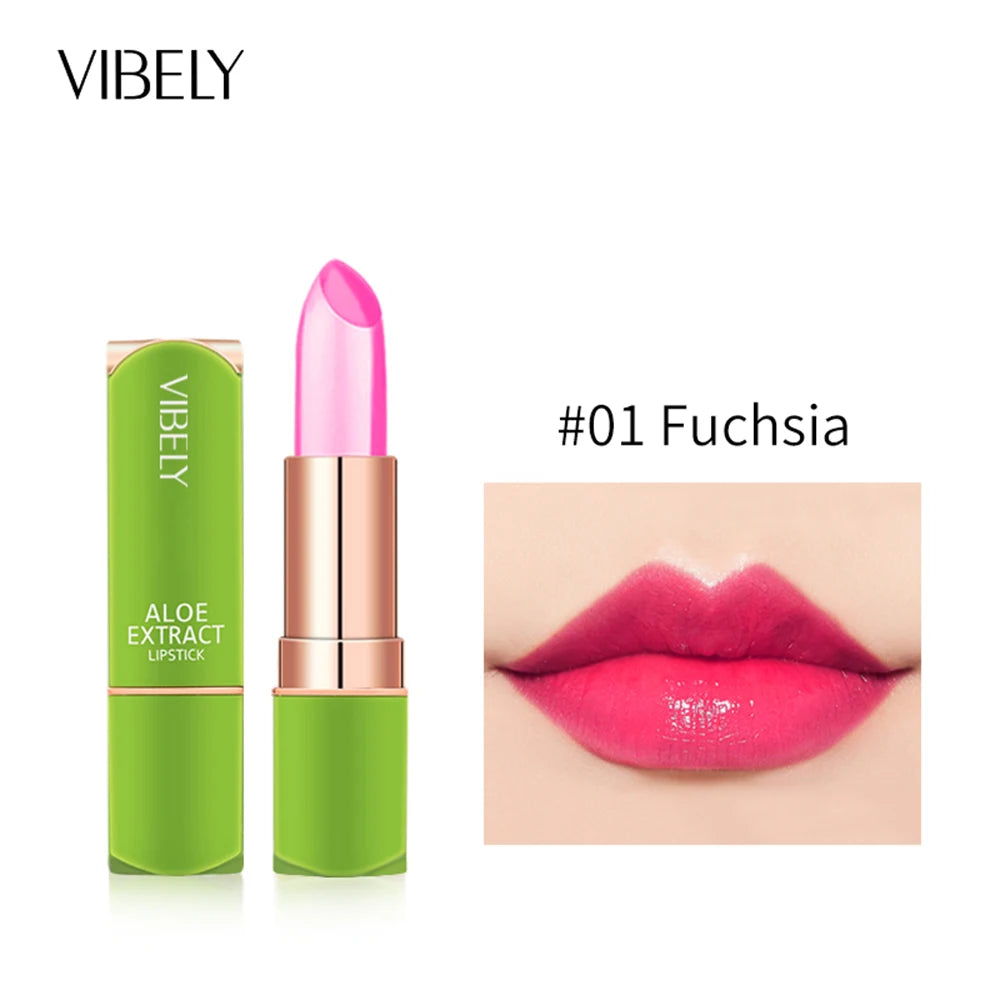 VIBELY New 5 Color Color Mood Changing Lip Balm Natural Aloe Vera Lipstick Long Lasting Moisturizing Makeup Cosmetics for Women