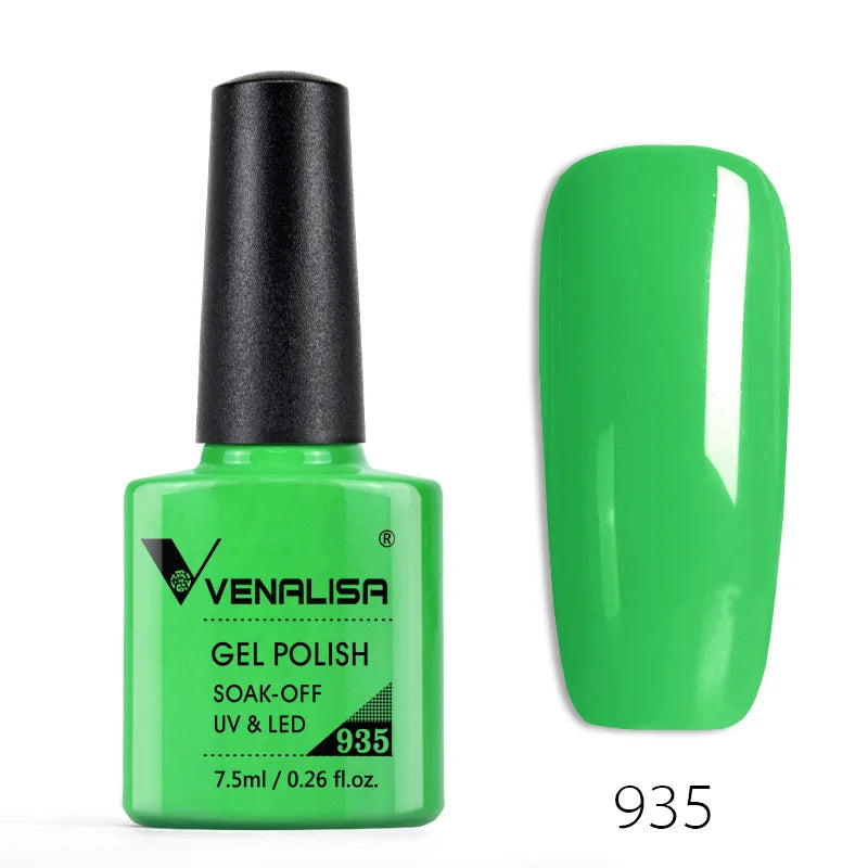 VENALISA Nail Gel Polish Semi Permanent Gellack Nail Art Salon 100 Color Glitter 7.5ml Soak off Organic UV LED Nail Gel Varnish