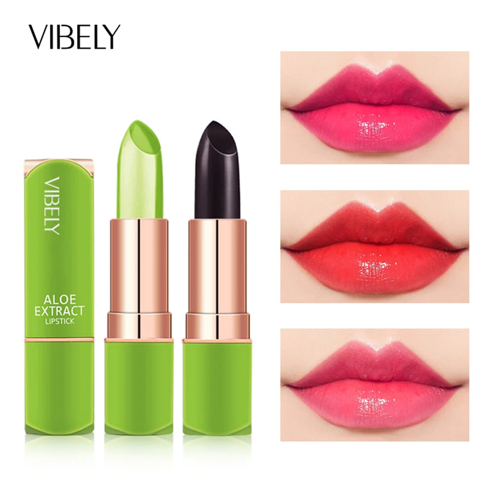 VIBELY New 5 Color Color Mood Changing Lip Balm Natural Aloe Vera Lipstick Long Lasting Moisturizing Makeup Cosmetics for Women