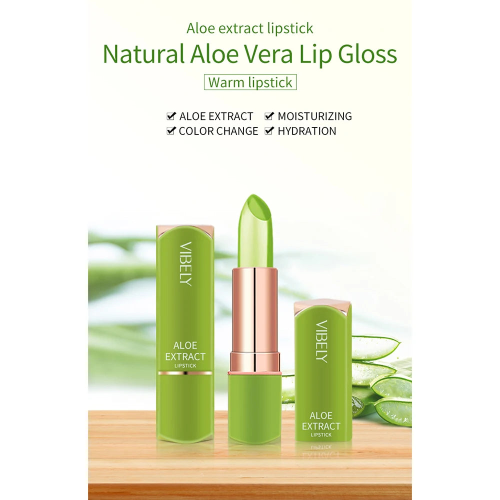 VIBELY New 5 Color Color Mood Changing Lip Balm Natural Aloe Vera Lipstick Long Lasting Moisturizing Makeup Cosmetics for Women