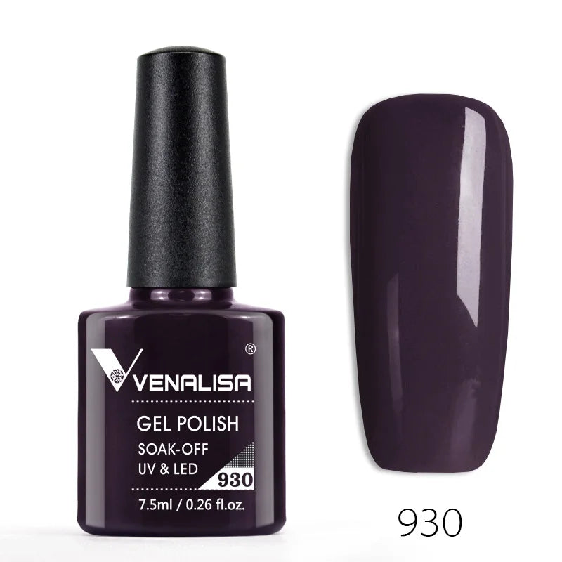 VENALISA Nail Gel Polish Semi Permanent Gellack Nail Art Salon 100 Color Glitter 7.5ml Soak off Organic UV LED Nail Gel Varnish