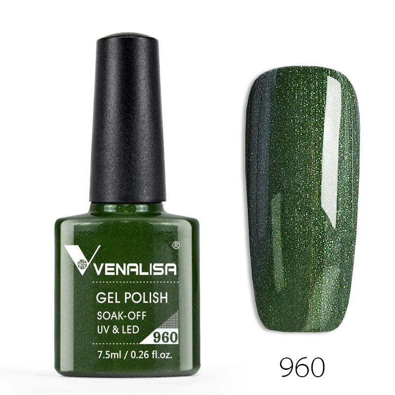 VENALISA Nail Gel Polish Semi Permanent Gellack Nail Art Salon 100 Color Glitter 7.5ml Soak off Organic UV LED Nail Gel Varnish