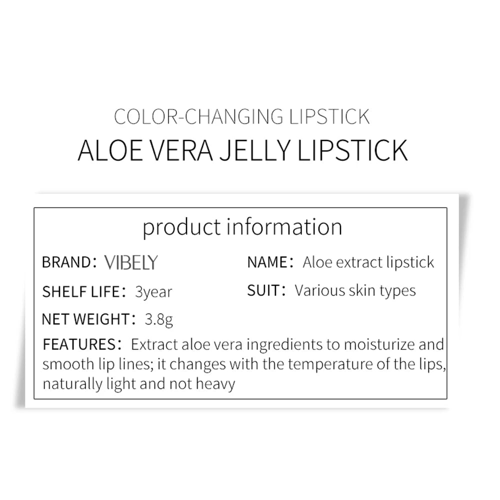 VIBELY New 5 Color Color Mood Changing Lip Balm Natural Aloe Vera Lipstick Long Lasting Moisturizing Makeup Cosmetics for Women