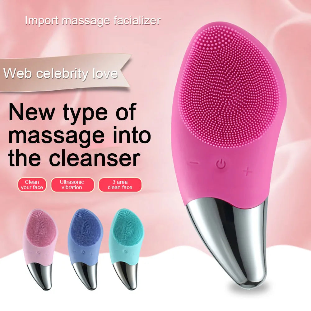 Silicone Electric Face Cleansing Brush Deep Cleaning Skincare Massager Pore Cleaning Facial Vibration Cleaning And Beauty Tool