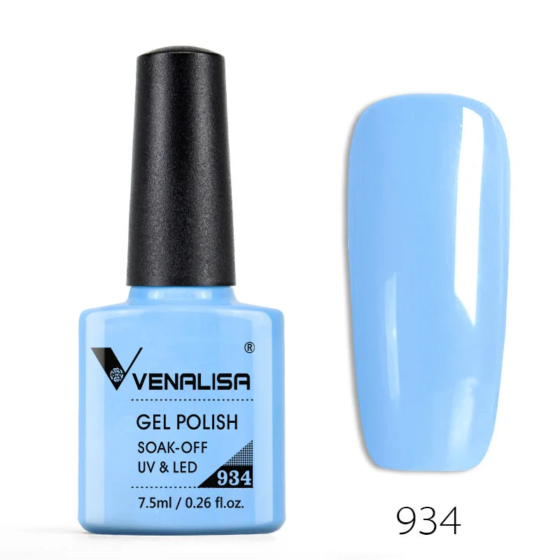 VENALISA Nail Gel Polish Semi Permanent Gellack Nail Art Salon 100 Color Glitter 7.5ml Soak off Organic UV LED Nail Gel Varnish