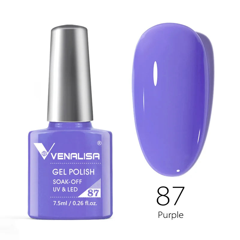 VENALISA Nail Gel Polish Semi Permanent Gellack Nail Art Salon 100 Color Glitter 7.5ml Soak off Organic UV LED Nail Gel Varnish