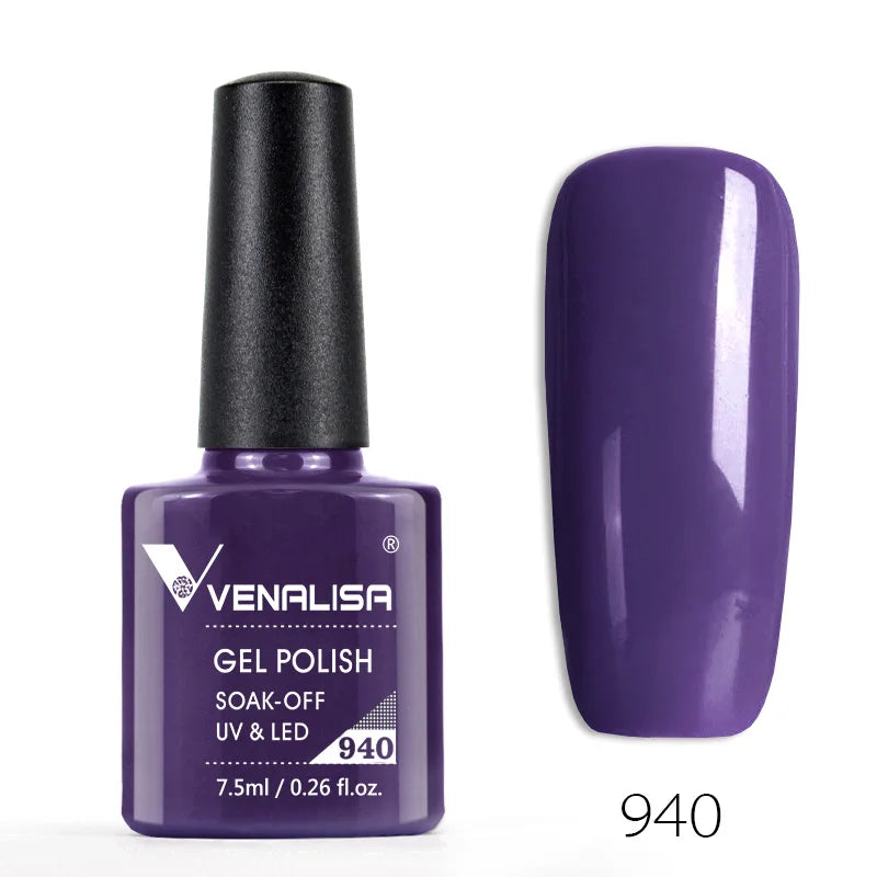 VENALISA Nail Gel Polish Semi Permanent Gellack Nail Art Salon 100 Color Glitter 7.5ml Soak off Organic UV LED Nail Gel Varnish