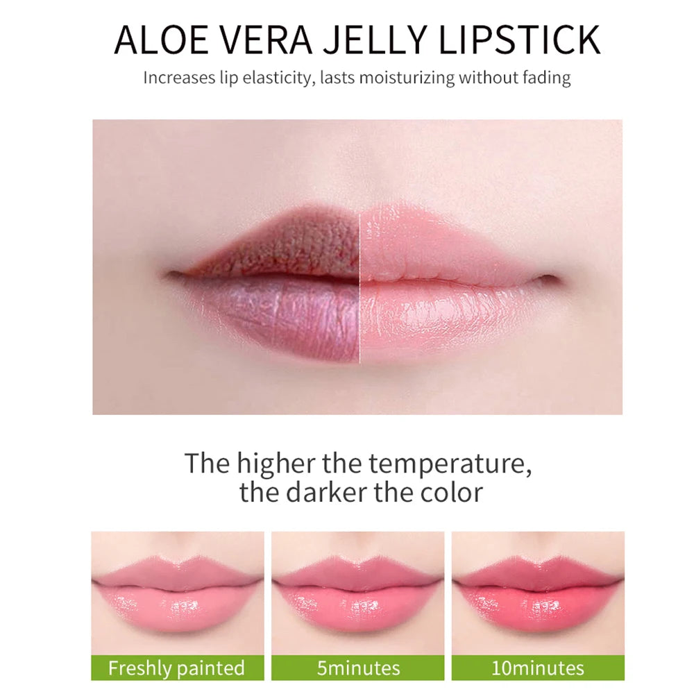 VIBELY New 5 Color Color Mood Changing Lip Balm Natural Aloe Vera Lipstick Long Lasting Moisturizing Makeup Cosmetics for Women