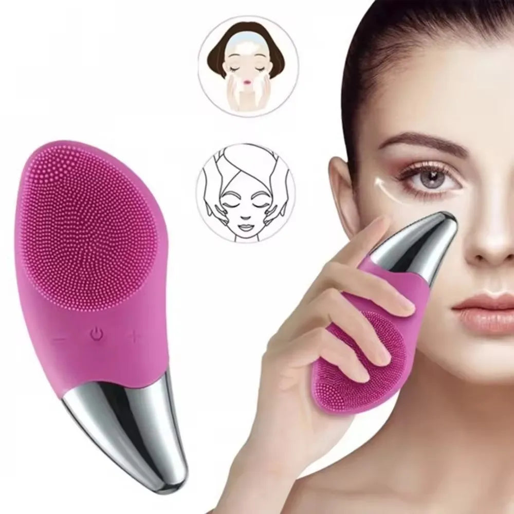 Silicone Electric Face Cleansing Brush Deep Cleaning Skincare Massager Pore Cleaning Facial Vibration Cleaning And Beauty Tool