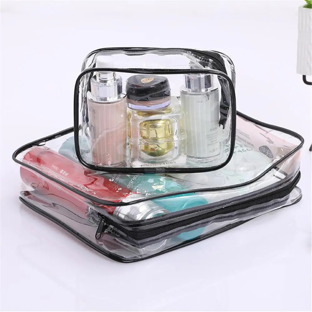 Women Waterproof Zipper Storage Pouch Transparent Cosmetic Bags Toiletry Bag Makeup Case