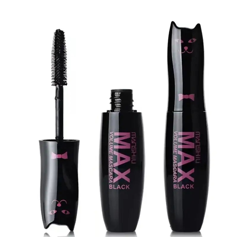 Make Up MAX Volume Curling Mascara Waterproof Thick Lengthening Lash Extention Natural Makeup Eyelashes Black Cat Kitty Cute