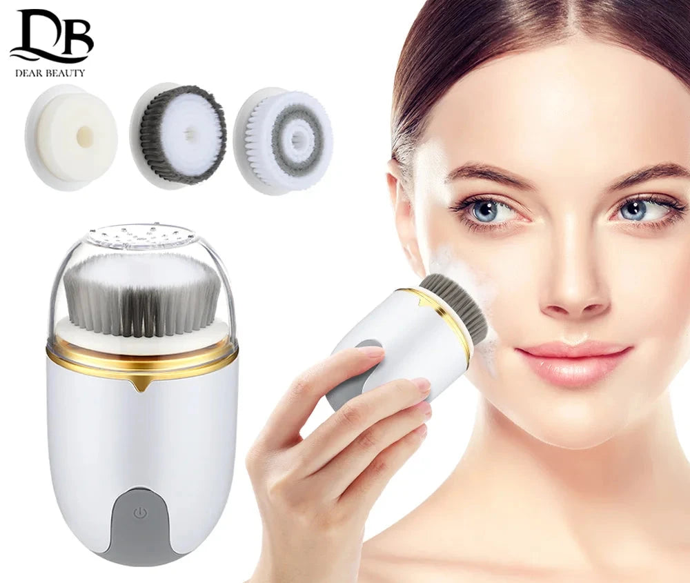 Ultrasonic Facial Cleanser Brush Electric Cleansing Face Brush 360 Rotate Skin Care Brush Blackhead Pore Cleaner Deep Clean Tool