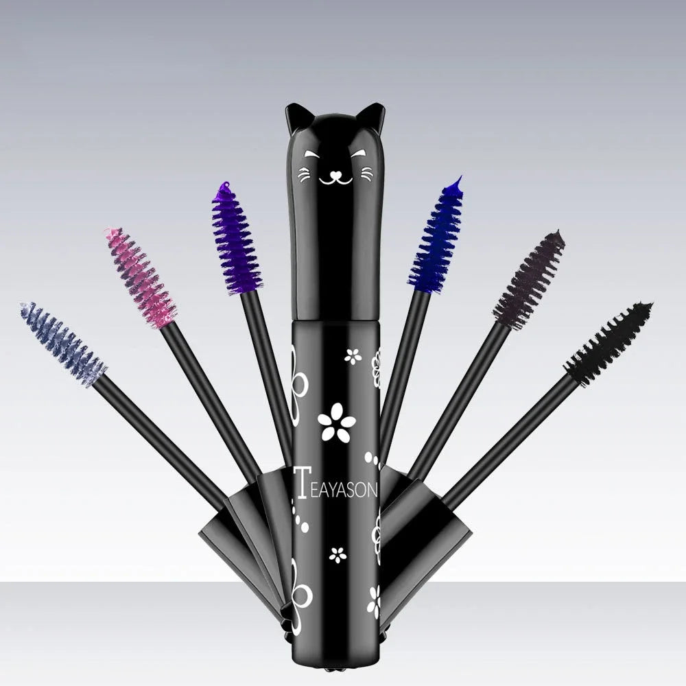 6 Color Waterproof Fast Drycara Mascara Curls Extension Non-smudge Mascara Blue Pink Purple Black White Coffee Ink Mascara