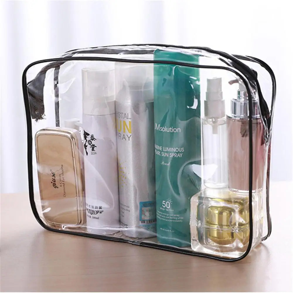 Women Waterproof Zipper Storage Pouch Transparent Cosmetic Bags Toiletry Bag Makeup Case