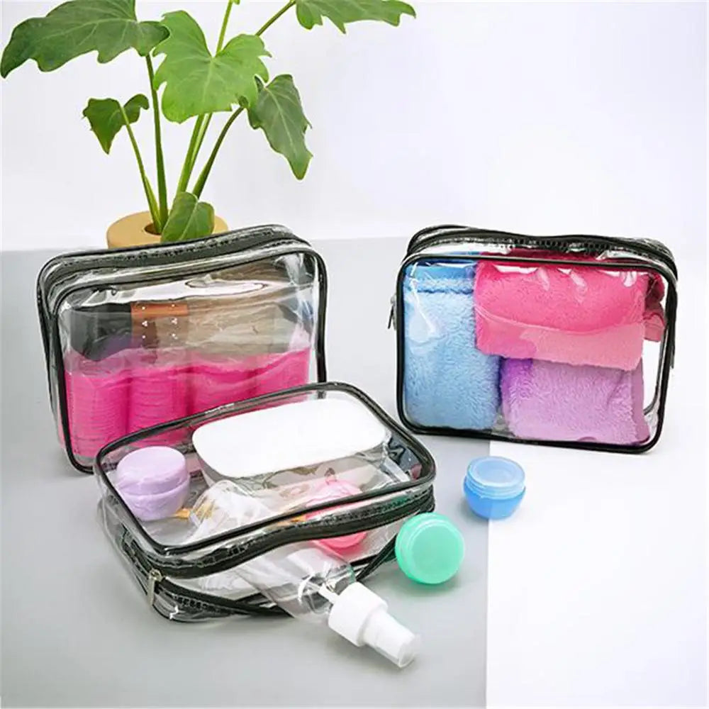 Women Waterproof Zipper Storage Pouch Transparent Cosmetic Bags Toiletry Bag Makeup Case