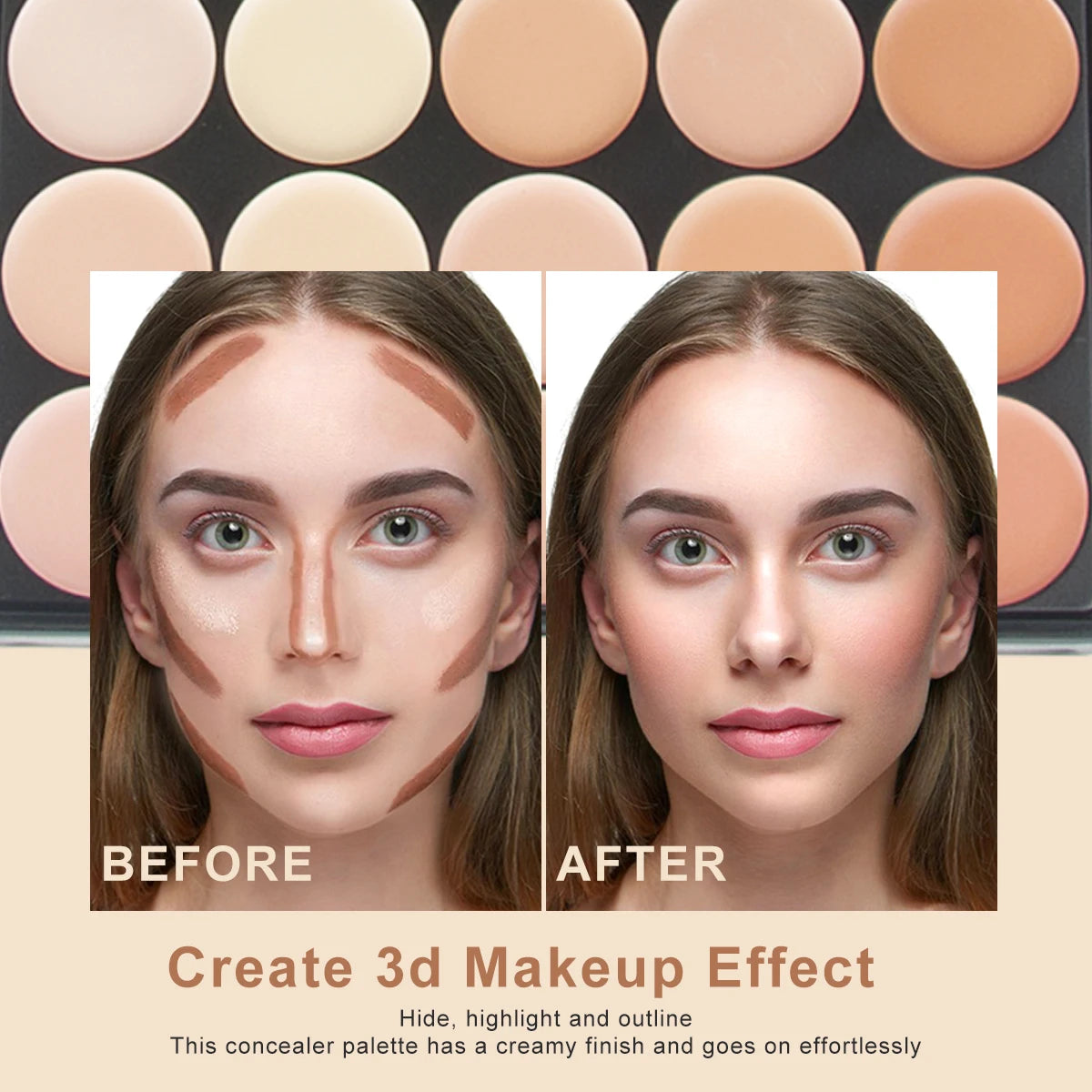 15 Colors Face Concealer Camouflage Cream Contour Palette Maquillaje Profesional Foundation Paleta Eye Shadow Repair Concealer