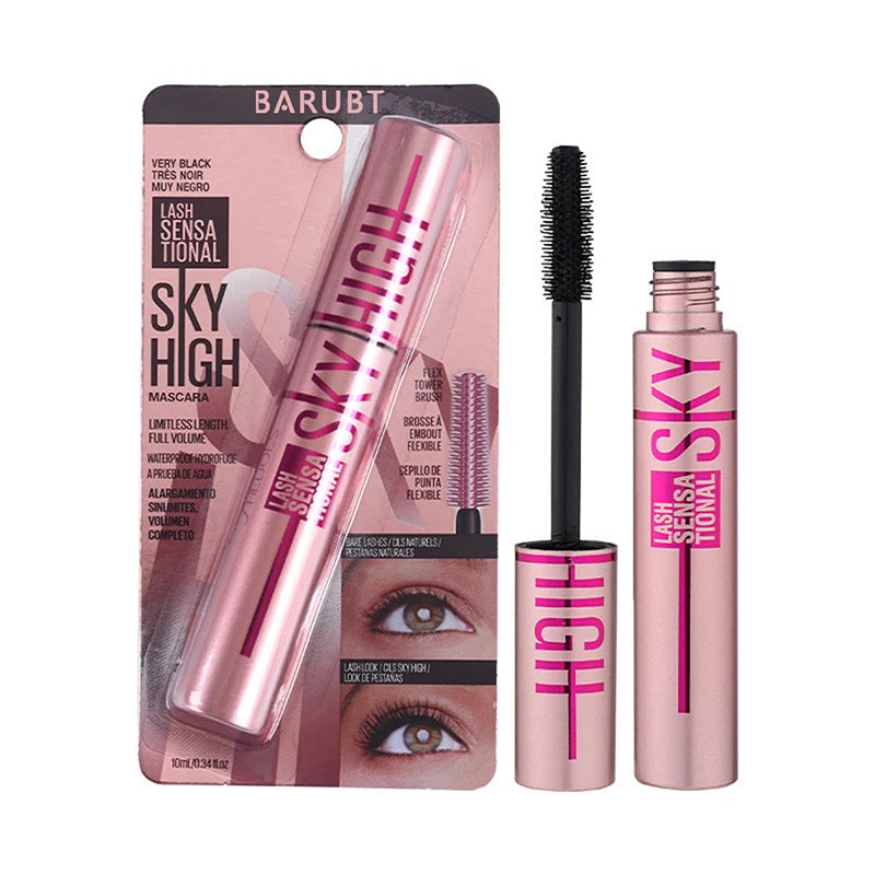 Waterproof Mascara Lengthening Eyelashes. Long Lasting Makeup Silky Eye Lash.  Black Extension and Smudge-proof Eye Korean Cosmetic