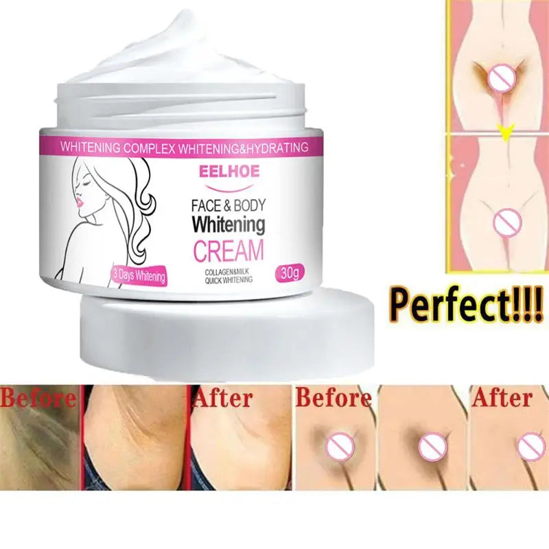 Face Body Brightening Cream Thigh Knees Underarm Inner Melanin Lightening Lotion Feminine Gentle Nourishing Dark Skin Care Cream