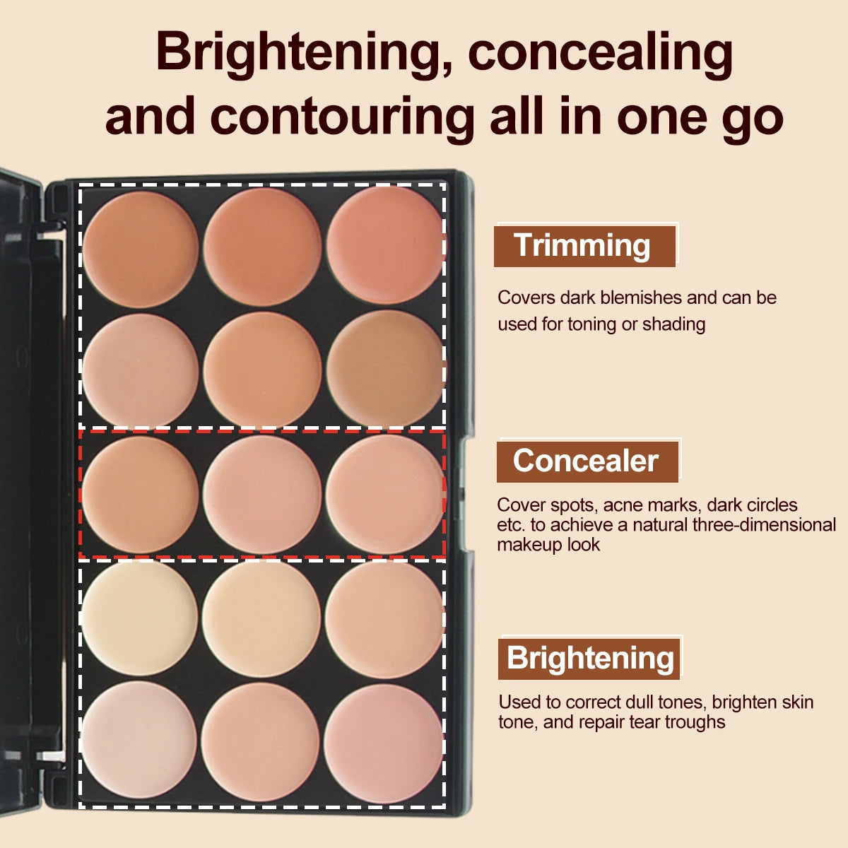 15 Colors Face Concealer Camouflage Cream Contour Palette Maquillaje Profesional Foundation Paleta Eye Shadow Repair Concealer