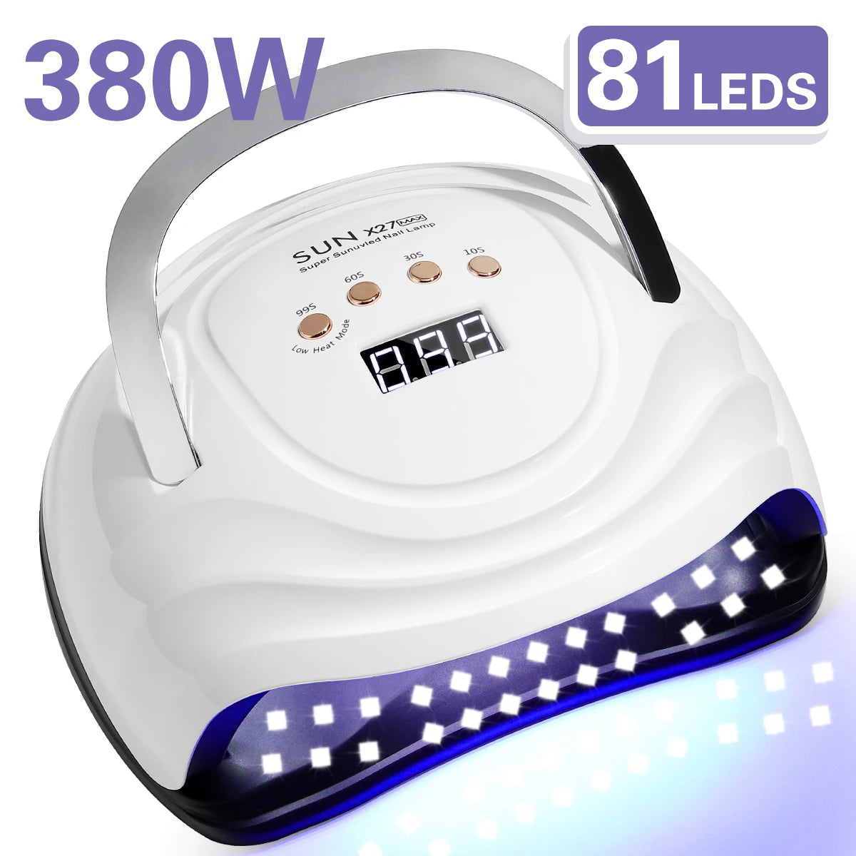 380W Big Power UV LED Nail Lamp 81 LEDS Nail Dryer Light With Auto Sensor For Professional Nail Salon Equipment Tools Home Use