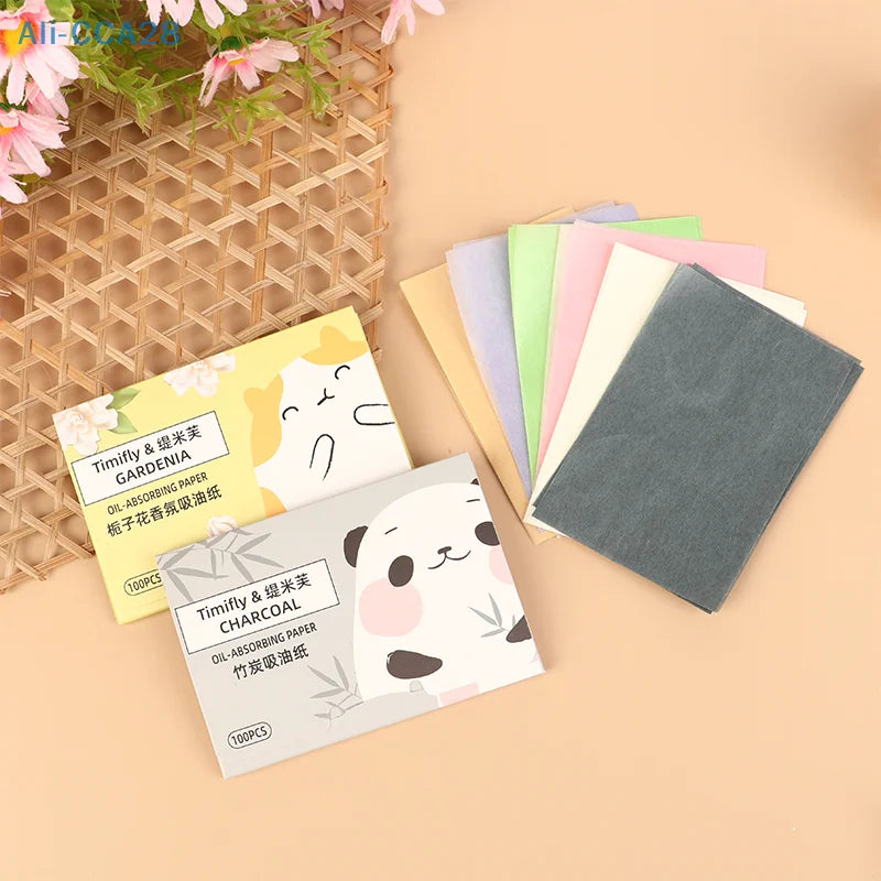 100Pcs Face Oil Blotting Paper Protable Matting Face Wipes Facial Cleanser Oil Control Oil-absorbing Face Cleaning Tools