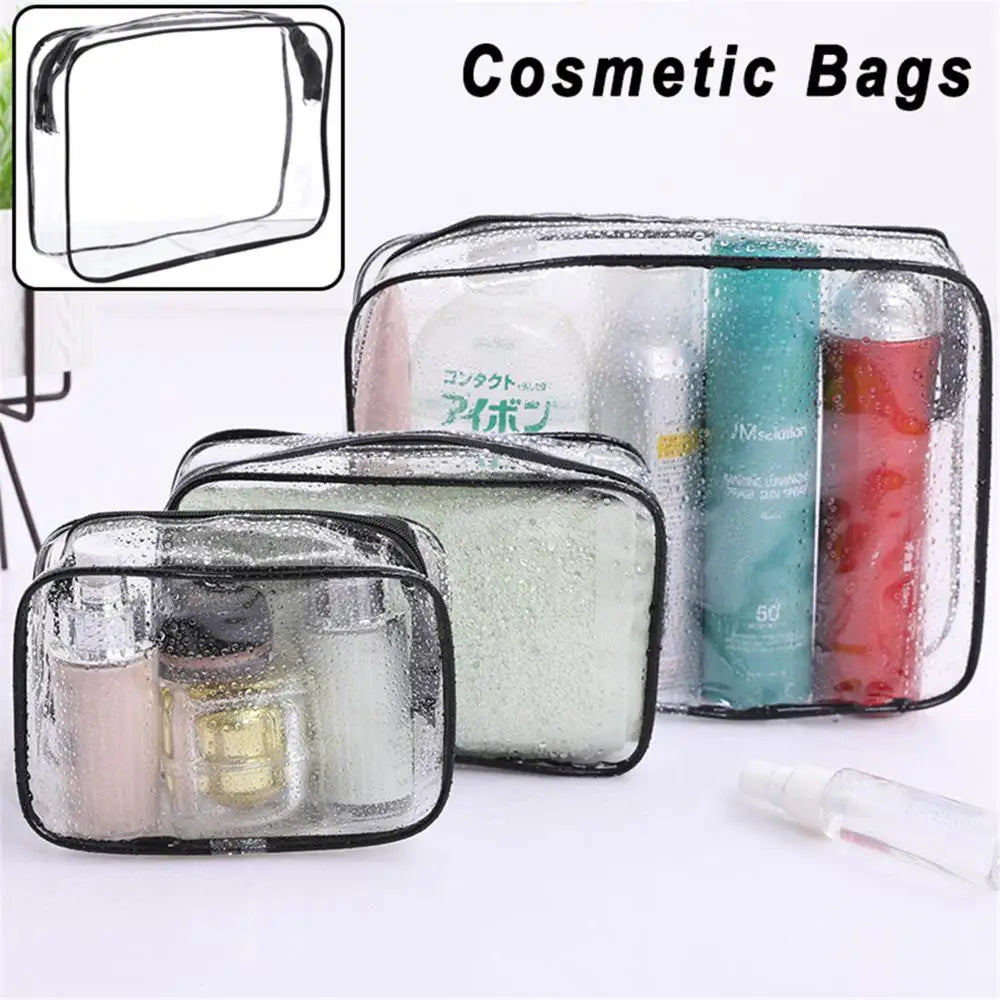 Women Waterproof Zipper Storage Pouch Transparent Cosmetic Bags Toiletry Bag Makeup Case