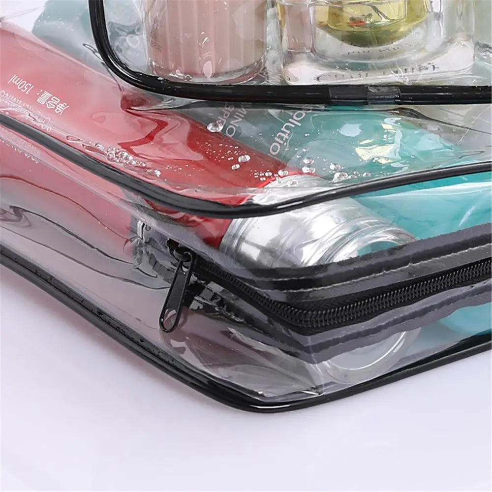 Women Waterproof Zipper Storage Pouch Transparent Cosmetic Bags Toiletry Bag Makeup Case