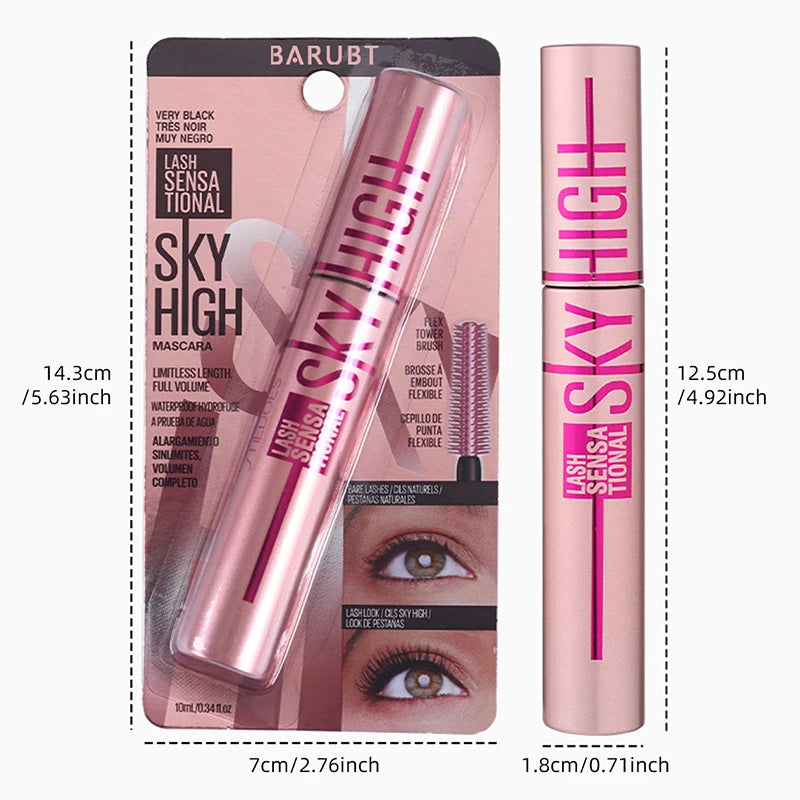 Waterproof Mascara Lengthening Eyelashes. Long Lasting Makeup Silky Eye Lash.  Black Extension and Smudge-proof Eye Korean Cosmetic