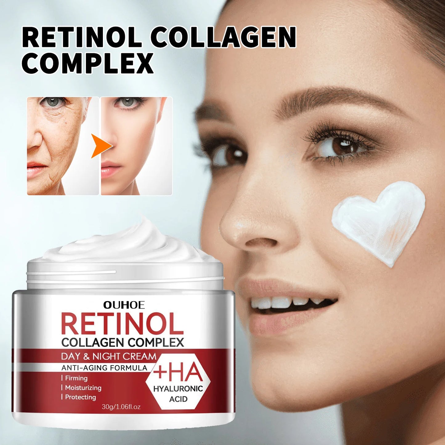 Retinol Moisturizer Face Cream. Repairing Moisturizing. Nourishing Cream. Brightening Skin Facial Cream Anti-Aging Face Skin Care