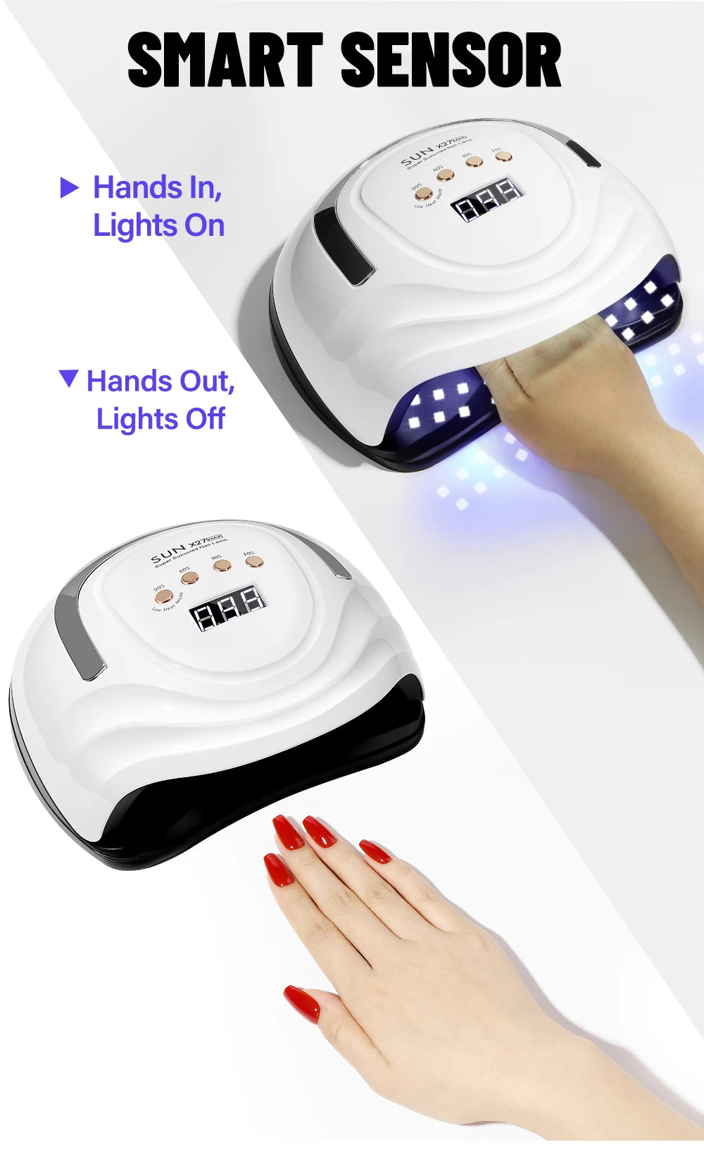 380W Big Power UV LED Nail Lamp 81 LEDS Nail Dryer Light With Auto Sensor For Professional Nail Salon Equipment Tools Home Use