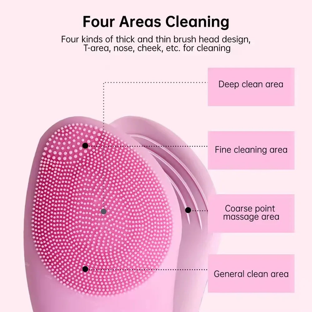 Silicone Electric Face Cleansing Brush Deep Cleaning Skincare Massager Pore Cleaning Facial Vibration Cleaning And Beauty Tool