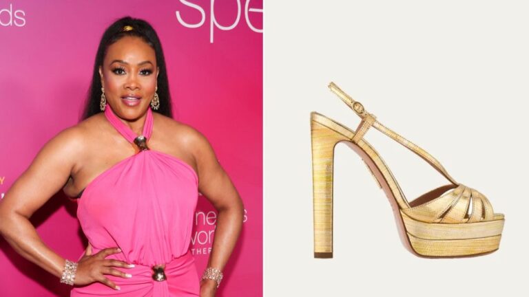 Vivica A. Fox Brings Back Her Triangle Pedicure in Aquazzura Sandals