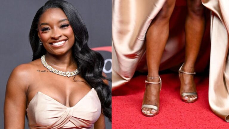 Simone Biles Dons Sparkling Champagne Sandal Heels at 2026 ESPY Awards