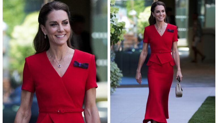 Kate Middleton Is Easy to Spot in Bright Red Dress at Wimbledon 2026