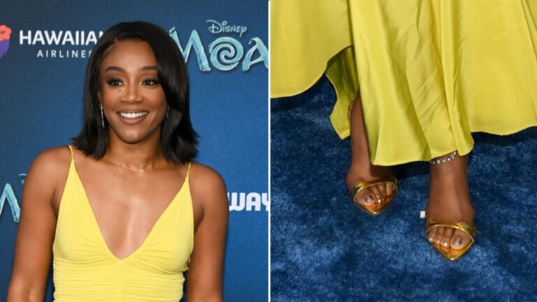 Tiffany Haddish Adds Gold Larroudé Sandals to Her Metallic Shoe Streak