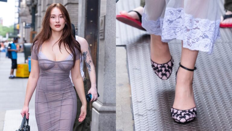 Lola Tung Pairs Betsey Johnson Heels With Dilara Findikolgu Dress