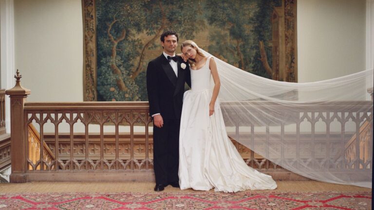 The Bride Carried a Handmade Silk Flower Bouquet for Her Ancestral Castle Wedding in Ireland